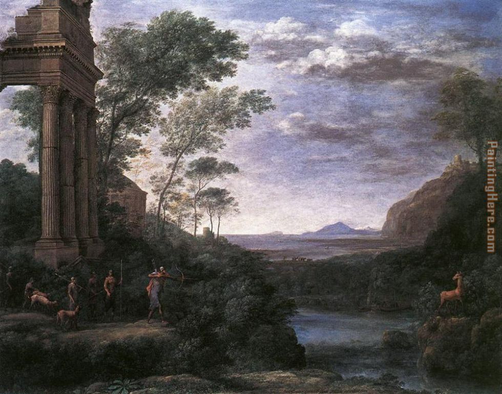 Landscape with Ascanius Shooting the Stag of Sylvia painting - Claude Lorrain Landscape with Ascanius Shooting the Stag of Sylvia art painting